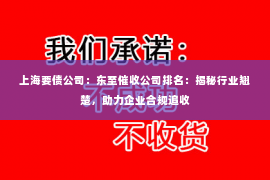 上海要债公司：东至催收公司排名：揭秘行业翘楚，助力企业合规追收