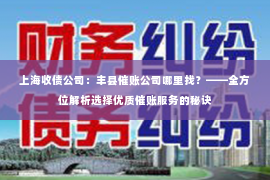 上海收债公司：丰县催账公司哪里找？——全方位解析选择优质催账服务的秘诀