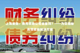 上海要账：南充收账公司哪里找？——为您揭秘高效收账解决方案