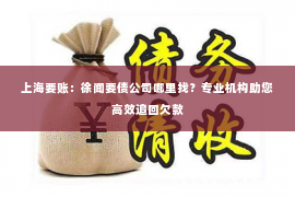 上海要账：徐闻要债公司哪里找？专业机构助您高效追回欠款