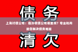 上海讨债公司：临沂收债公司哪里找？专业机构助您解决债务难题