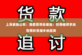 上海要账公司：提着音响去要账：创新催收手段在债权管理中的应用