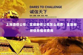 上海追债公司：宜都要债公司怎么收费：全面解析债务催收费用