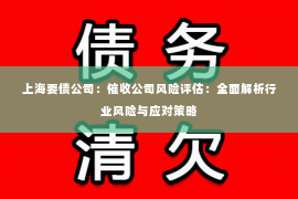 上海要债公司：催收公司风险评估：全面解析行业风险与应对策略