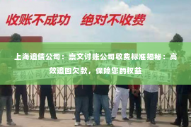上海追债公司：崇文讨账公司收费标准揭秘：高效追回欠款，保障您的权益