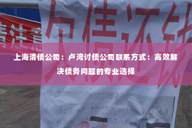 上海清债公司：卢湾讨债公司联系方式：高效解决债务问题的专业选择