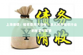 上海要债：催收查找大揭秘：深入解析催收行业的秘密与策略