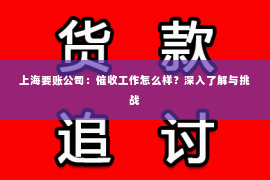 上海要账公司：催收工作怎么样？深入了解与挑战
