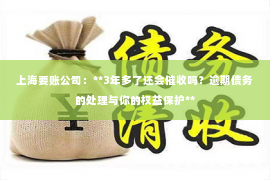 上海要账公司：**3年多了还会催收吗？逾期债务的处理与你的权益保护**