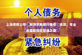 上海收债公司：射洪农商银行催收：高效、专业的金融债权管理之道