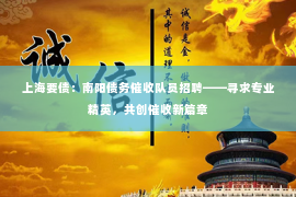 上海要债：南阳债务催收队员招聘——寻求专业精英，共创催收新篇章