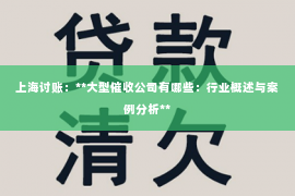 上海讨账：**大型催收公司有哪些：行业概述与案例分析**