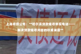 上海收债公司：**哈尔滨贷款催收举报电话——解决贷款催收问题的权威渠道**