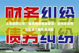 上海追债公司：催收网络电话查询：如何合法有效地进行催收与追踪
