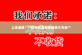 上海追债：**如何判定恶意催收行为罪**