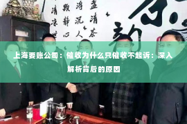 上海要账公司：催收为什么只催收不起诉：深入解析背后的原因