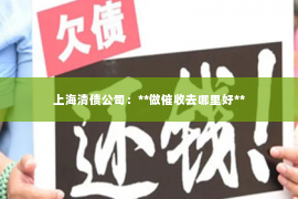 上海清债公司：**做催收去哪里好**