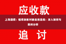 上海追债：催收联系村委是否违规：深入解析与案例分析