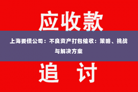 上海要债公司：不良资产打包催收：策略、挑战与解决方案