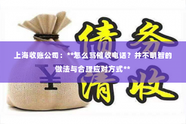 上海收账公司：**怎么骂催收电话？并不明智的做法与合理应对方式**