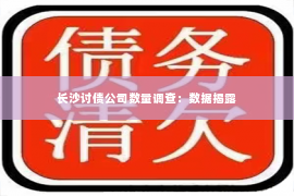 长沙讨债公司数量调查：数据揭露