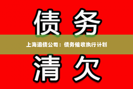上海追债公司：债务催收执行计划