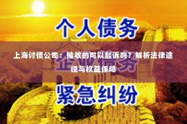 上海讨债公司：催收的可以起诉吗？解析法律途径与权益保障