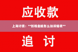 上海讨债：**创格金融怎么投诉催收**