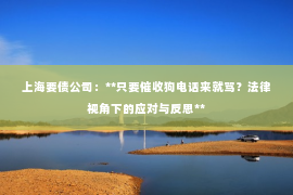 上海要债公司：**只要催收狗电话来就骂？法律视角下的应对与反思**