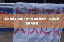 上海收账：App下架与信用账单催收：深度解析及应对策略