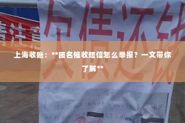 上海收账：**匿名催收短信怎么举报？一文带你了解**