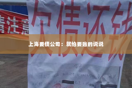 上海要债公司：就怕要账的说说