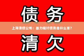上海清债公司：暴力催讨债务是什么罪？