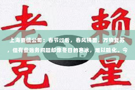 上海要债公司：春节过后，春风拂面，万物复苏，但有些账务问题却像冬日的寒冰，难以融化。今天，我们就来聊聊春节后要账的那些事儿。