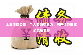 上海清债公司：个人要账软暴力：揭开债务催收的隐秘面纱