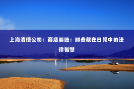 上海清债公司：商店要账：那些藏在日常中的法律智慧