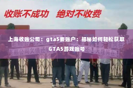 上海收账公司：gta5要账户：揭秘如何轻松获取GTA5游戏账号