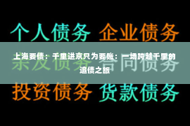 上海要债：千里进京只为要账：一场跨越千里的追债之旅
