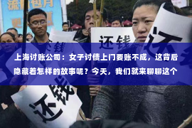 上海讨账公司：女子讨债上门要账不成，这背后隐藏着怎样的故事呢？今天，我们就来聊聊这个话题。