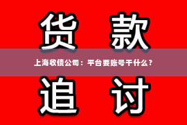 上海收债公司：平台要账号干什么？