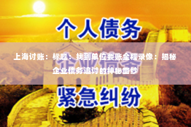 上海讨账：标题：找到单位要账全程录像：揭秘企业债务追讨的神秘面纱