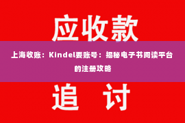 上海收账：Kindel要账号：揭秘电子书阅读平台的注册攻略