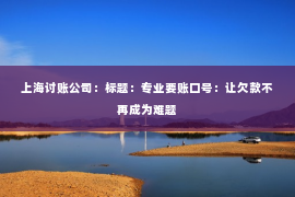 上海讨账公司：标题：专业要账口号：让欠款不再成为难题