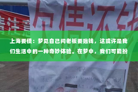 上海要债：梦见自己问老板要账钱，这或许是我们生活中的一种奇妙体验。在梦中，我们可能扮演着不同的角色，有时甚至是我们自己都意想不到的角色。那么，梦见自己问老板要账钱，究竟意味着什么呢？今天，我们就来聊聊这个话题。