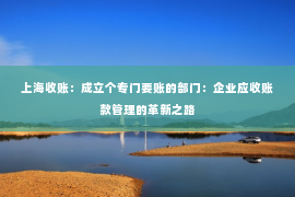 上海收账：成立个专门要账的部门：企业应收账款管理的革新之路