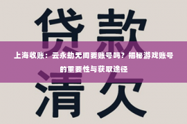 上海收账：云永劫无间要账号吗？揭秘游戏账号的重要性与获取途径