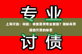 上海讨账：标题：哪里能找专业要账？揭秘高效追回欠款的秘密