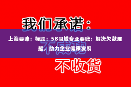 上海要账：标题：58同城专业要账：解决欠款难题，助力企业健康发展