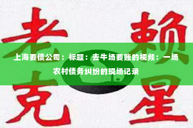 上海要债公司：标题：去牛场要账的视频：一场农村债务纠纷的现场记录