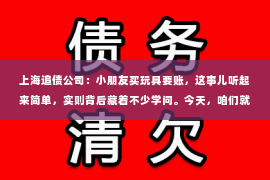 上海追债公司：小朋友买玩具要账，这事儿听起来简单，实则背后藏着不少学问。今天，咱们就来聊聊这个话题，看看小朋友买玩具要账时，家长和商家都该注意些什么。